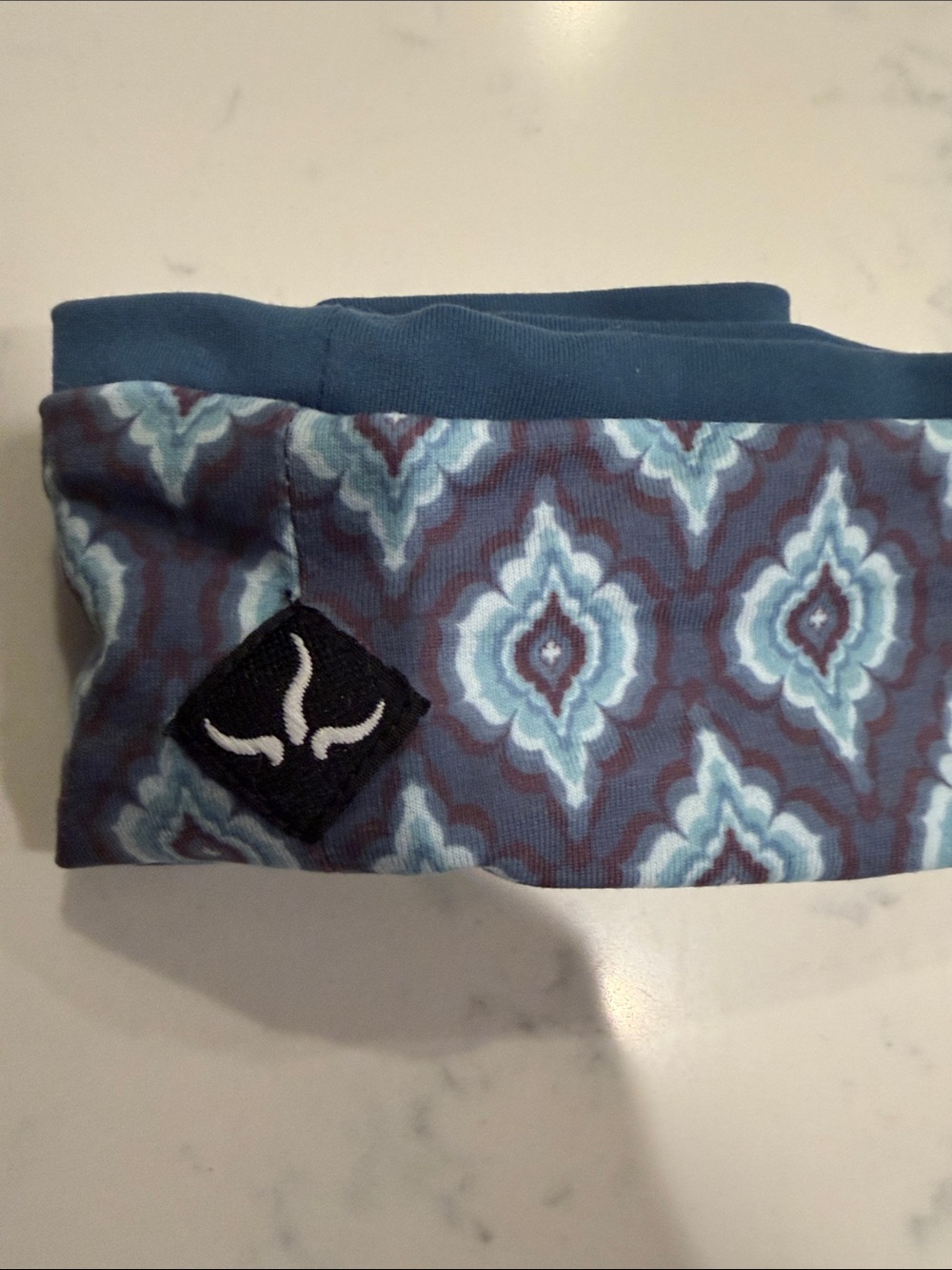 Women’s Prana Patterned Headband with Solid Blue Trim